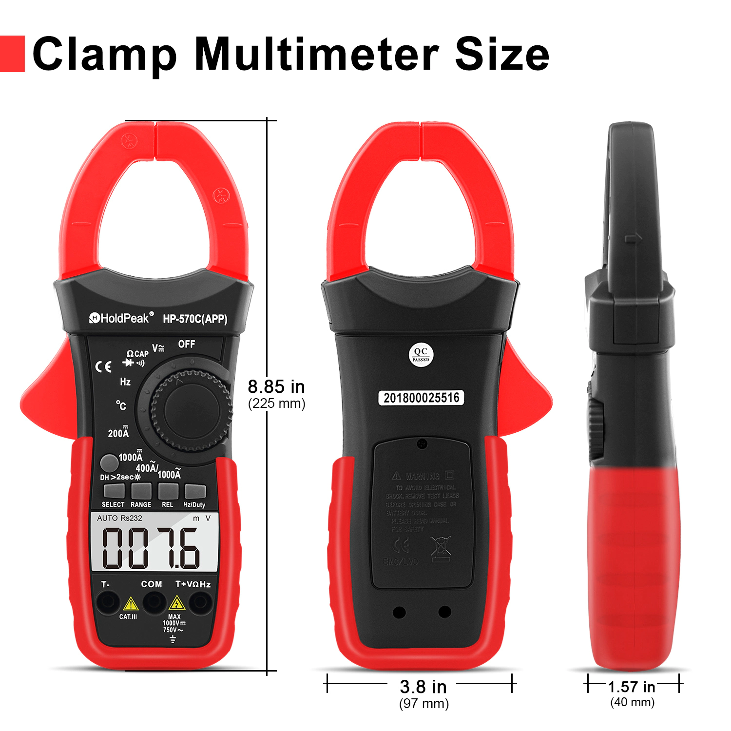 digital clamp multimeter  power clamp meter  digital clamp meter HP-570C-APP