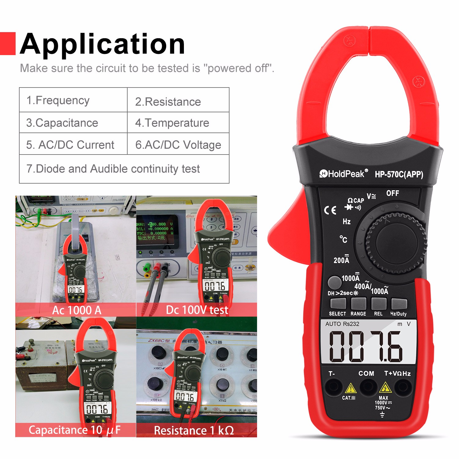 competetive price compact clamp meter hp570capp factory for national defense