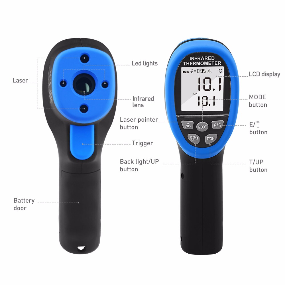 HoldPeak temperature point and shoot laser thermometer Supply for fire