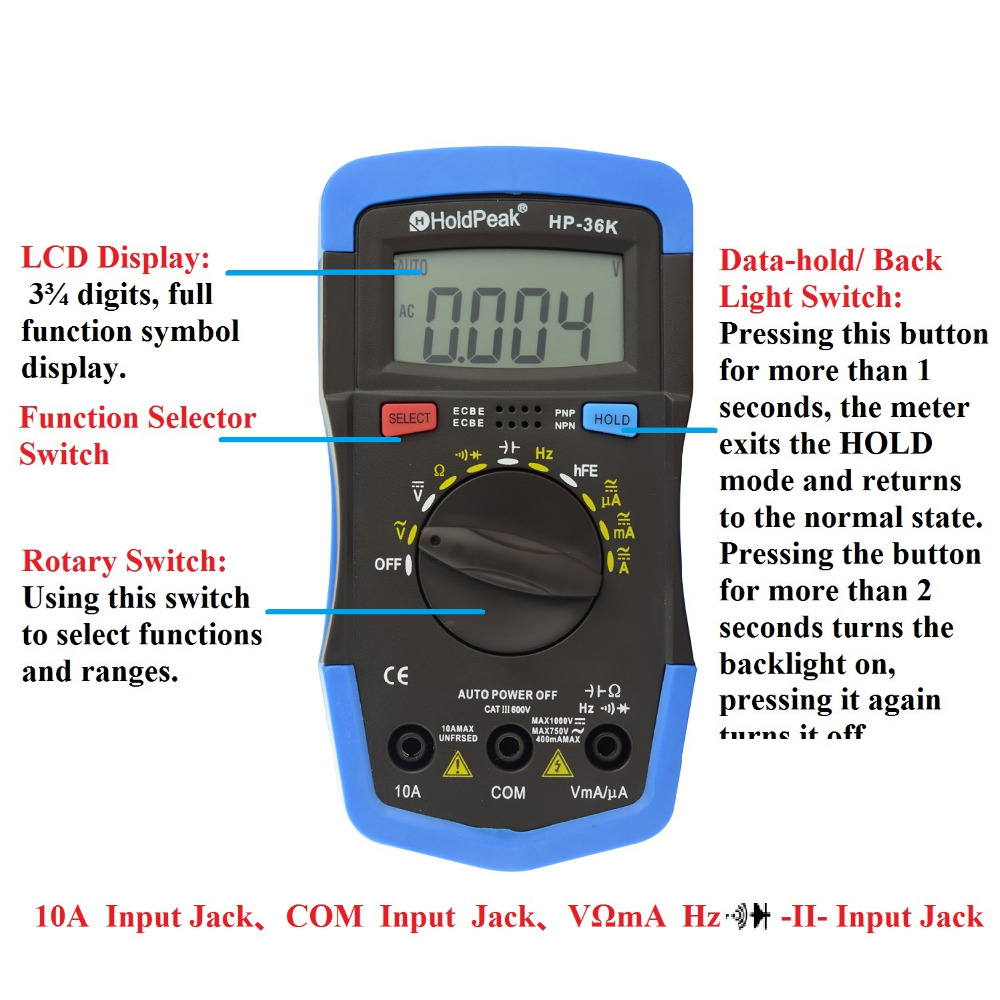 HoldPeak Latest uses of multimeter Supply for physical