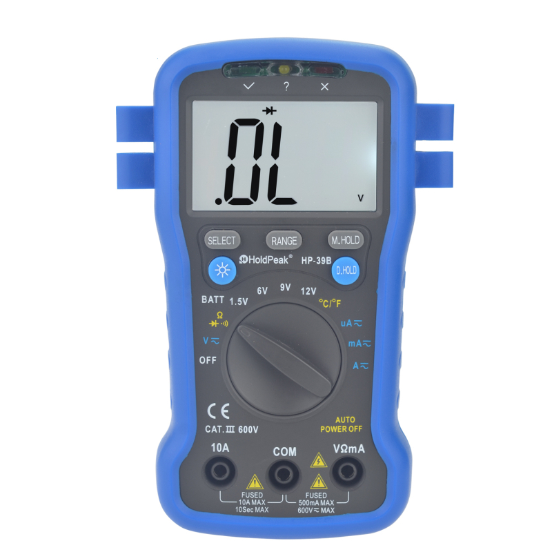 auto range multimeter.resistance.diode test,continuity buzzer,data hold,HP-39B