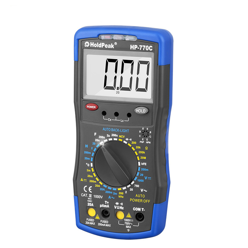 HoldPeak easy to use commercial electric multimeter rms for measurements