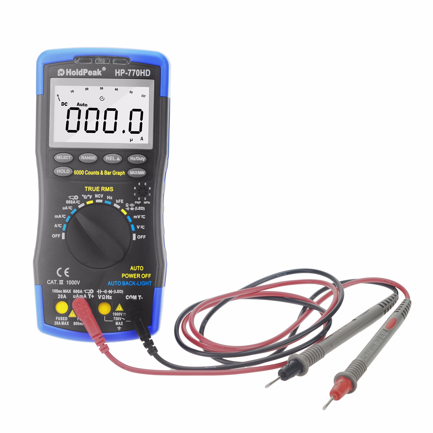 electronic multimeter light for measurements HoldPeak