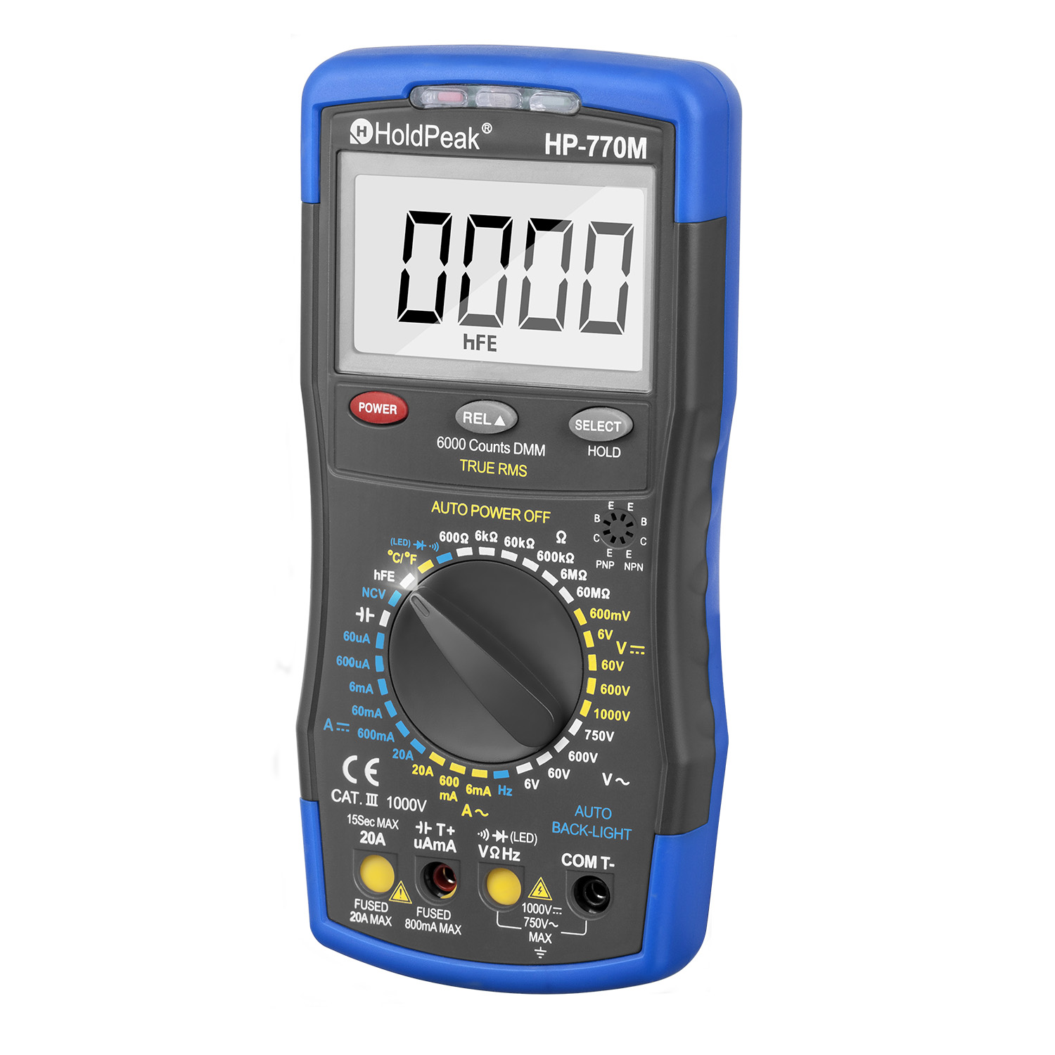 Multimeter Tester with high-resolution LCD display,backlight,HP-770M