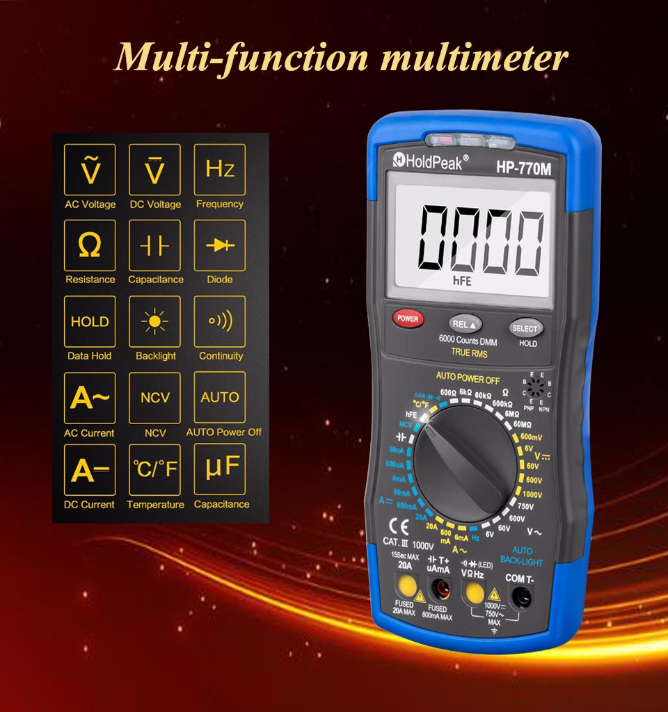 HoldPeak continuity basic digital multimeter manufacturers for physical