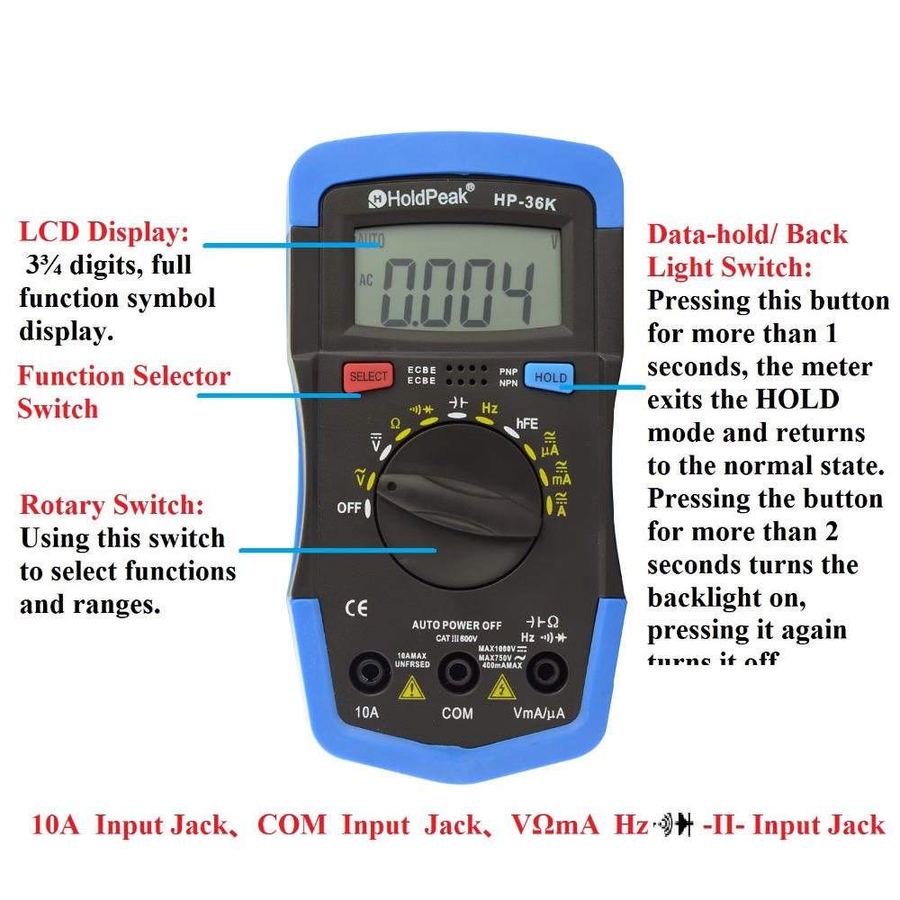 HoldPeak multirange true rms multimeter Suppliers for physical-1