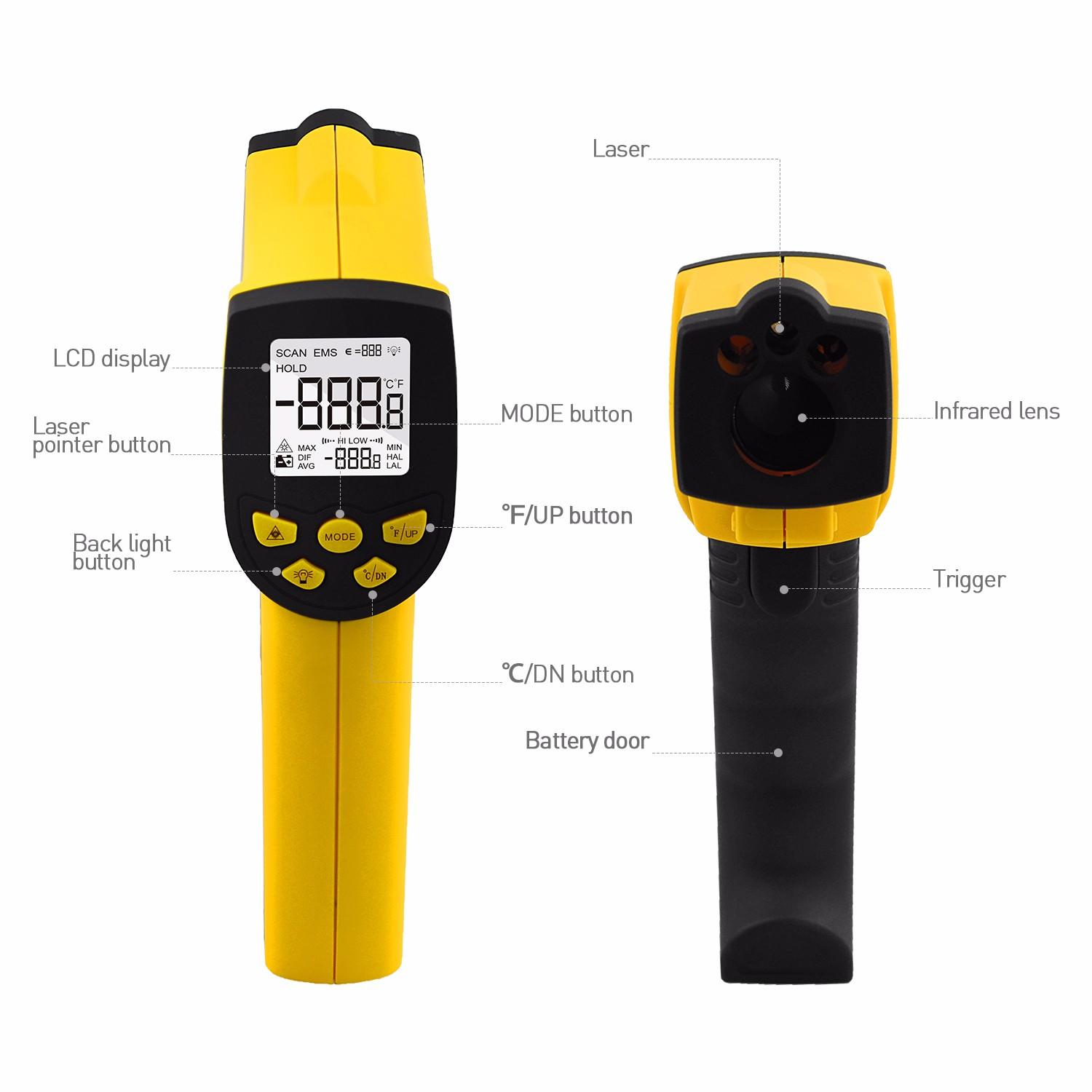 easy to carry handheld infrared thermometer digital for military-2