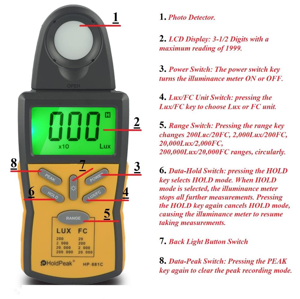 easy to use digital light meter lux free design for physical-2