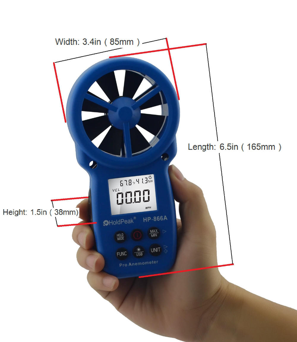 HoldPeak portable handheld anemometer in china for tower crane-2