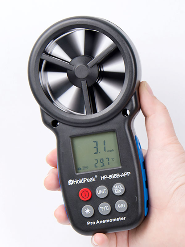 HoldPeak good-looking portable anemometer factory price for communcations